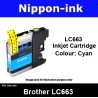 LC663 Cyan Compatible on Brother ink cartridge - LC663CY / LC-663 / LC 663