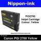 PGI2700 Yellow ( Y ) For Canon ink cartridge - MB5070 MB5170 MB5370 MB5470 iB4070  iB4170 - PGI2700Y